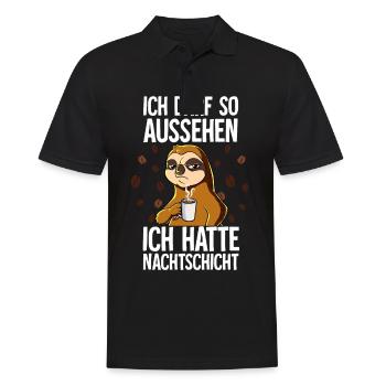 Ich Hatte Nachtschicht Kaffee Faultier - Männer Poloshirt - Schwarz - Vorne - Kai (181cm)
