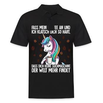 Fass mein Kaffee an und ich klatsch dich Kaffee - Männer Poloshirt - Schwarz - Vorne - Kai (181cm)