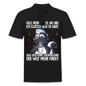 Fass mein Kaffee an und ich klatsch dich Kaffee - Männer Poloshirt - Schwarz - Vorne - Kai (181cm)