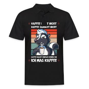 Kaffee Redet Nicht Kaffee Jammert Nicht Stinktier - Männer Poloshirt - Schwarz - Vorne - Kai (181cm)