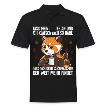 Fass mein Kaffee an und ich klatsch dich Kaffee - Männer Poloshirt - Schwarz - Vorne - Kai (181cm)