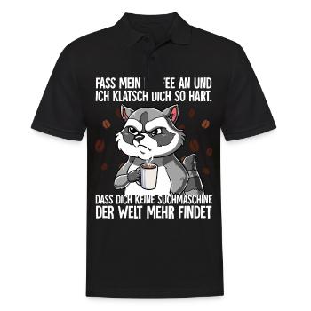 Fass mein Kaffee an und ich klatsch dich Kaffee - Männer Poloshirt - Schwarz - Vorne - Kai (181cm)