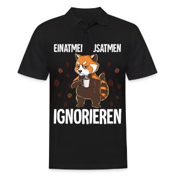 Einatmen Ausatmen Ignorieren Kaffee Roter Panda - Männer Poloshirt - Schwarz - Vorne - Kai (181cm)