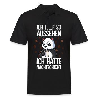 Ich Hatte Nachtschicht Kaffee Panda - Männer Poloshirt - Schwarz - Vorne - Kai (181cm)