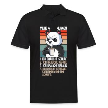 Meine 4 Stimmungen Kaffee Panda - Männer Poloshirt - Schwarz - Vorne - Kai (181cm)