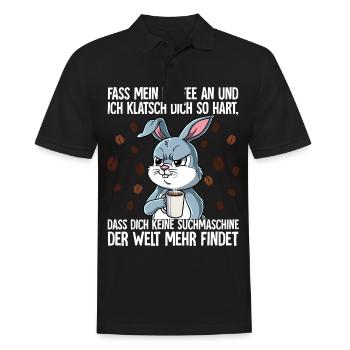 Fass mein Kaffee an und ich klatsch dich Kaffee - Männer Poloshirt - Schwarz - Vorne - Kai (181cm)