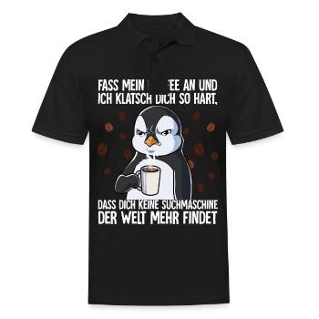 Fass mein Kaffee an und ich klatsch dich Kaffee - Männer Poloshirt - Schwarz - Vorne - Kai (181cm)