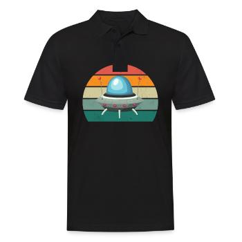 aliens alien space space flying UFOs UFO - Men's Polo Shirt - black - Front - Kai (181cm)