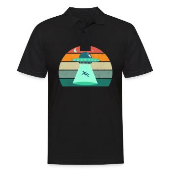 aliens alien space space flying UFOs UFO - Men's Polo Shirt - black - Front - Kai (181cm)