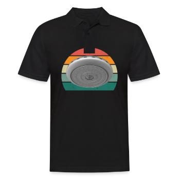 aliens alien space space flying UFOs UFO - Men's Polo Shirt - black - Front - Kai (181cm)