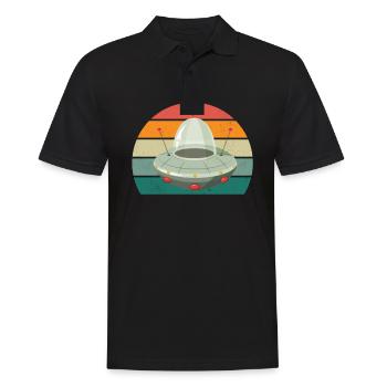 aliens alien space space flying UFOs UFO - Men's Polo Shirt - black - Front - Kai (181cm)