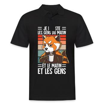 Je Déteste Les Gens Café - Polo Homme - noir - Devant - Kai (181cm)
