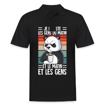Je Déteste Les Gens Café - Polo Homme - noir - Devant - Kai (181cm)