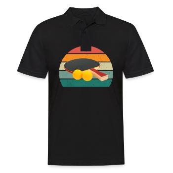 tischtennisspieler tischtennis netz spin aufschlag - Männer Poloshirt - Schwarz - Vorne - Kai (181cm)