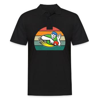 Joueur de tennis de table Tennis de table net spin servir - Polo Homme - noir - Devant - Kai (181cm)