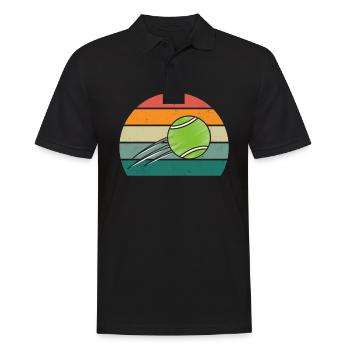tennisspieler tennisspielerin tennisverein tennis - Männer Poloshirt - Schwarz - Vorne - Kai (181cm)