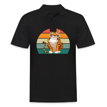 Cage à tigre de l’Amour grand chat chat tigre d’Asie - Polo Homme - noir - Devant - Kai (181cm)