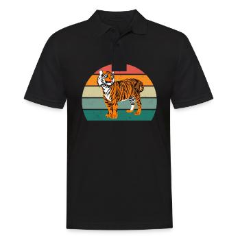 Tigre de l’Amour cage de tigre grand chat chat tigre d’Asie - Polo Homme - noir - Devant - Kai (181cm)