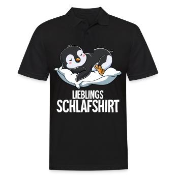 Lieblings Schlafshirt Pinguin - Männer Poloshirt - Schwarz - Vorne - Kai (181cm)