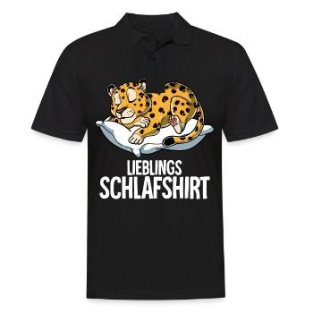 Lieblings Schlafshirt Leopard - Männer Poloshirt - Schwarz - Vorne - Kai (181cm)