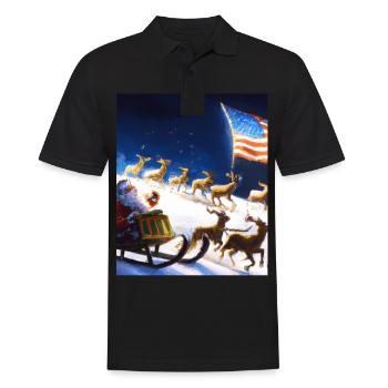 Père Noël américain avec - Polo Homme - noir - Devant - Kai (181cm)