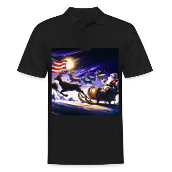 Père Noël américain avec - Polo Homme - noir - Devant - Kai (181cm)