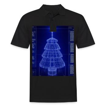 Christmas Christmas Tree Schematic Blueprint - Men's Polo Shirt - black - Front - Kai (181cm)
