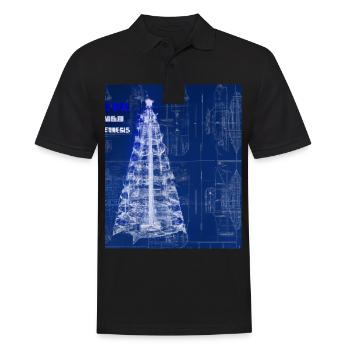 Weihnachten Weihnachtsbaum Schematic Blaupause - Männer Poloshirt - Schwarz - Vorne - Kai (181cm)