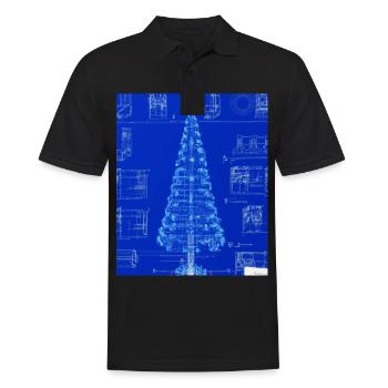 Weihnachten Weihnachtsbaum Schematic Blaupause - Männer Poloshirt - Schwarz - Vorne - Kai (181cm)