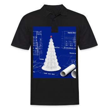 Weihnachten Weihnachtsbaum Schematic Blaupause - Männer Poloshirt - Schwarz - Vorne - Kai (181cm)