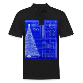 Christmas Christmas Tree Schematic Blueprint - Men's Polo Shirt - black - Front - Kai (181cm)