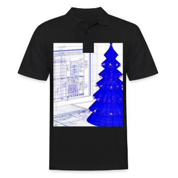 Weihnachten Weihnachtsbaum Schematic Blaupause - Männer Poloshirt - Schwarz - Vorne - Kai (181cm)