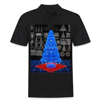 Christmas Christmas Tree Schematic Blueprint - Men's Polo Shirt - black - Front - Kai (181cm)