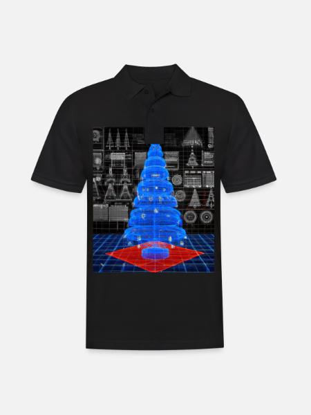 Weihnachten Weihnachtsbaum Schematic Blaupause - Männer Poloshirt - Schwarz