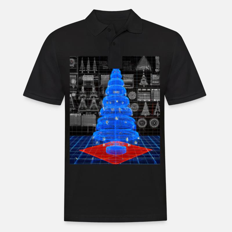 Weihnachten Weihnachtsbaum Schematic Blaupause - Männer Poloshirt - Schwarz