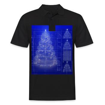 Weihnachten Weihnachtsbaum Schematic Blaupause - Männer Poloshirt - Schwarz - Vorne - Kai (181cm)