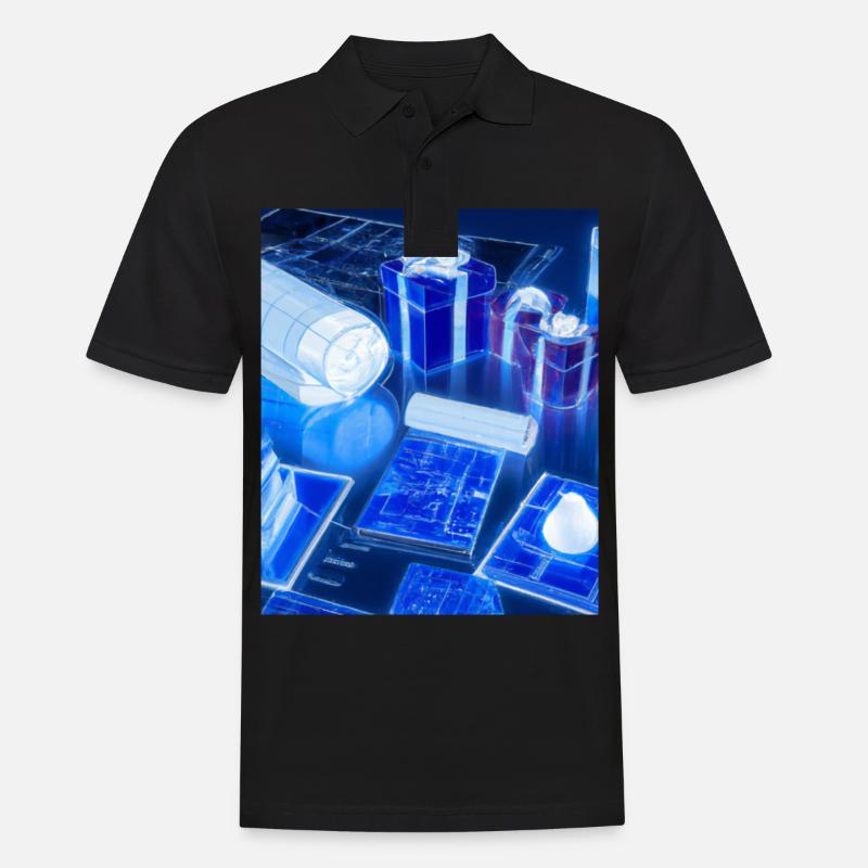 Weihnachten Weihnachtsbaum Schematic Blaupause - Männer Poloshirt - Schwarz
