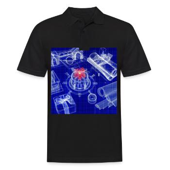 Christmas Christmas Tree Schematic Blueprint - Men's Polo Shirt - black - Front - Kai (181cm)