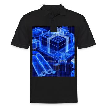 Weihnachten Weihnachtsbaum Schematic Blaupause - Männer Poloshirt - Schwarz - Vorne - Kai (181cm)