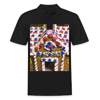 American Christmas Gingerbread House with US - Men's Polo Shirt - black - Front - Kai (181cm)