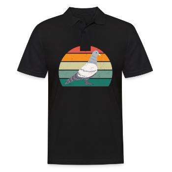 Pigeon plume pigeon vol pigeon pigeon troupeau pigeons - Polo Homme - noir - Devant - Kai (181cm)