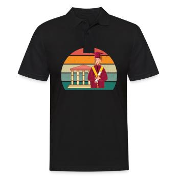 studieren student studium abschluss bachelor uni - Männer Poloshirt - Schwarz - Vorne - Kai (181cm)