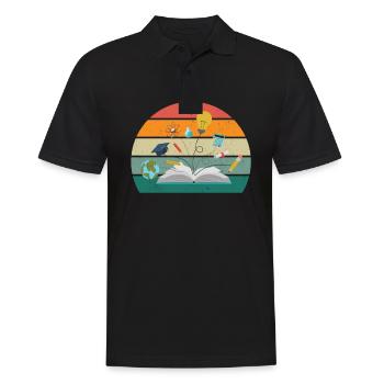 studieren student studium abschluss bachelor uni - Männer Poloshirt - Schwarz - Vorne - Kai (181cm)