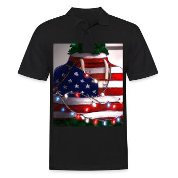 American Christmas Christmas Tree with US - Men's Polo Shirt - black - Front - Kai (181cm)