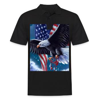 Amerikanisches Weihnachten Seeadler Mit - Männer Poloshirt - Schwarz - Vorne - Kai (181cm)
