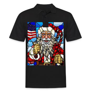 Amerikanisches Weihnachten Weihnachtsmann - Männer Poloshirt - Schwarz - Vorne - Kai (181cm)