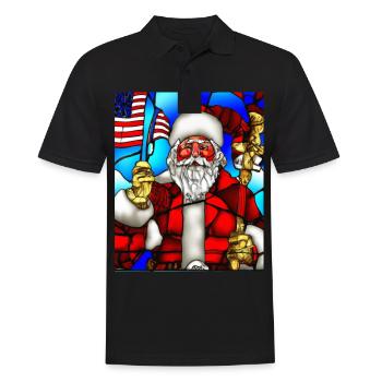 Amerikanisches Weihnachten Weihnachtsmann - Männer Poloshirt - Schwarz - Vorne - Kai (181cm)