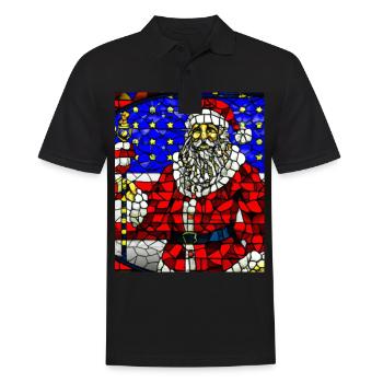 Amerikanisches Weihnachten Weihnachtsmann - Männer Poloshirt - Schwarz - Vorne - Kai (181cm)
