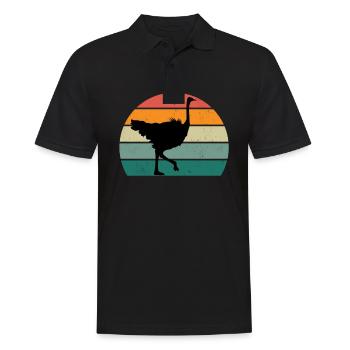 strauße laufvögel laufvogel vogel strauß afrika - Männer Poloshirt - Schwarz - Vorne - Kai (181cm)