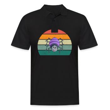 Spinnen Spinnennetz Netz arachnide Beine 8 Spinne - Männer Poloshirt - Schwarz - Vorne - Kai (181cm)